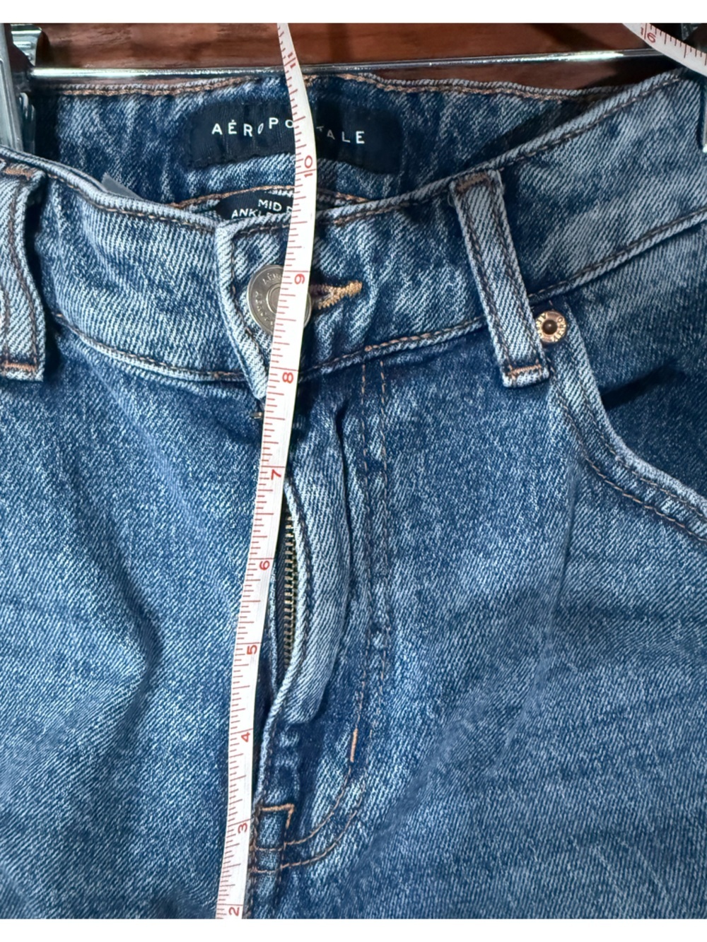 🔻Aéropostale Mid Rise Ankle Straight Jeans Size 12R Medium Wash - Picture 7 of 10